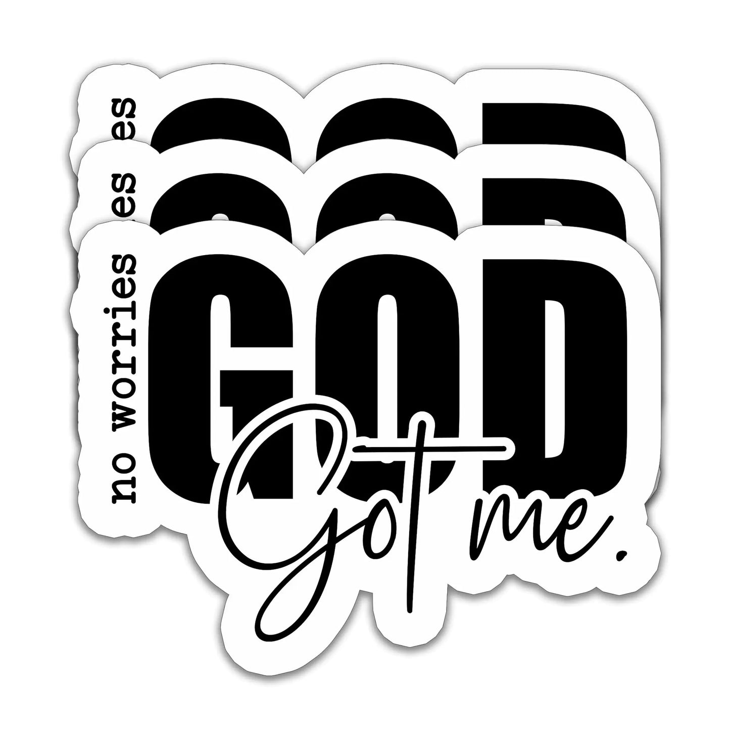 “No Worries, God’s Got Me” — 3PCS Christian Vinyl Stickers | Waterproof Faith Decals for Laptops, Tumblers & More